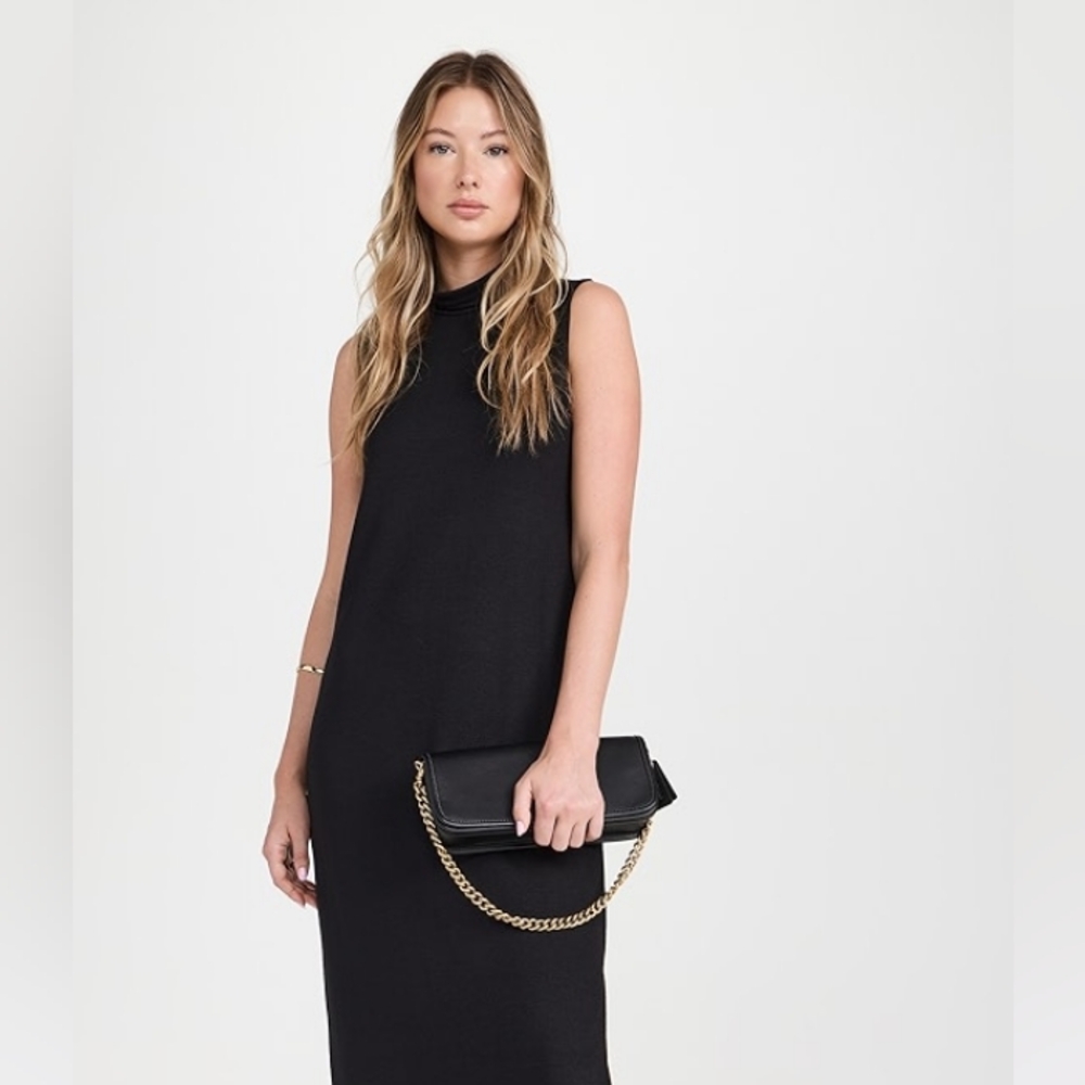 SID NEIGUM Black Finely Knit Modal Column Dress 4